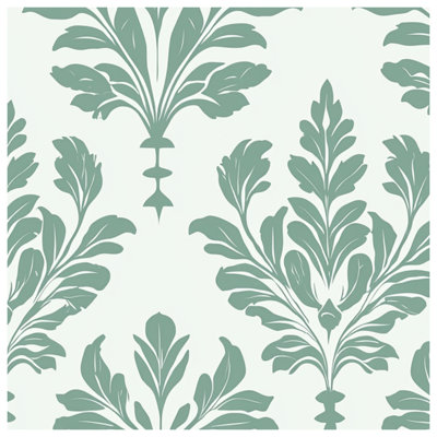 Green Leafy Damask Blankets