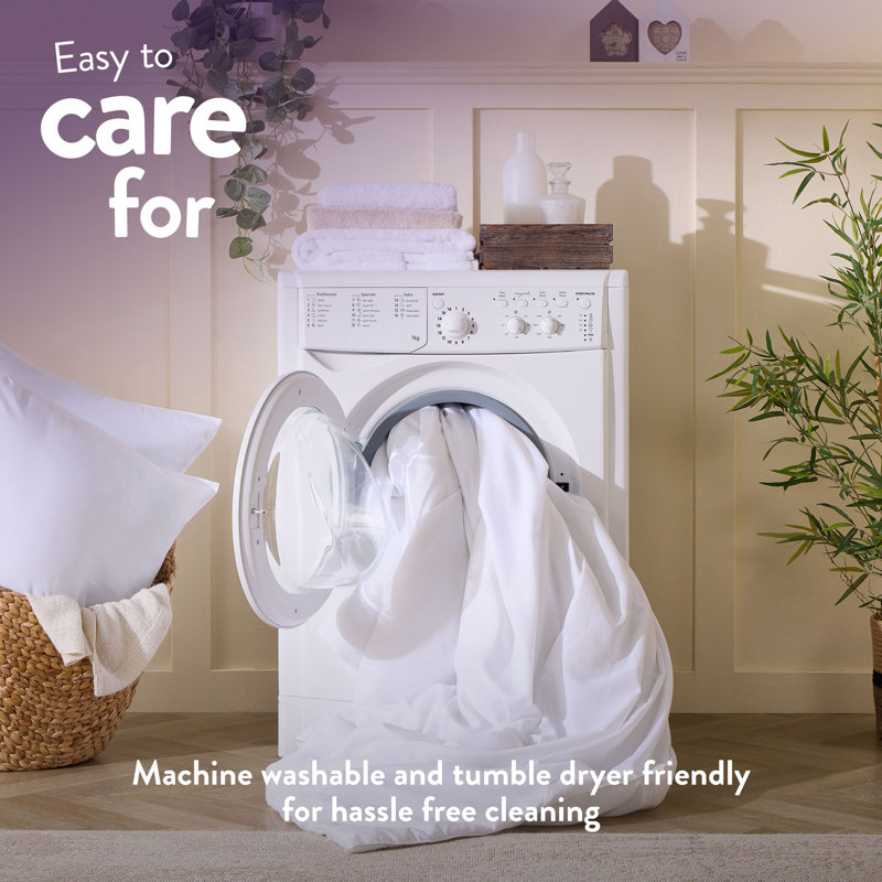 Feels Like Down 10.5 Tog All Year Round Embossed Cover Machine Washable Duvet, Double (4'6)