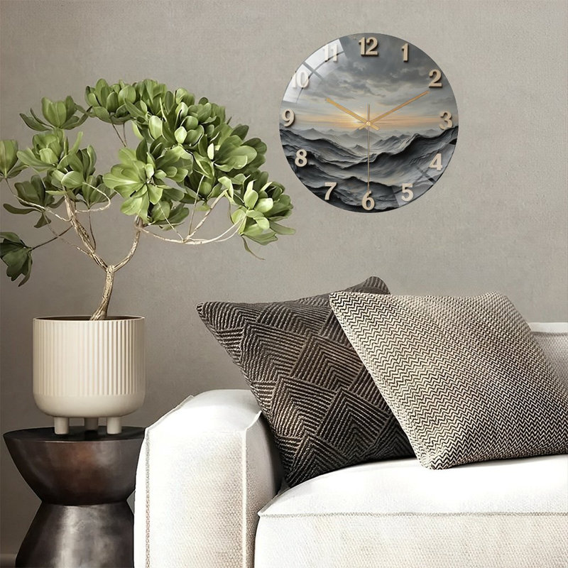Horloge murale de montagne avec horloge murale 12 po
