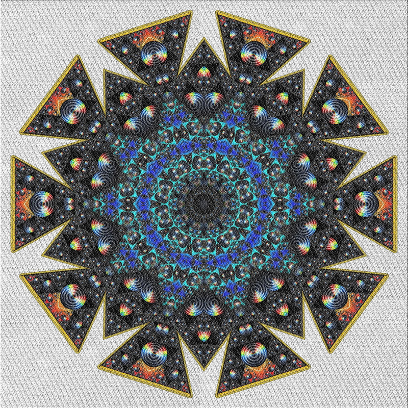 Tapis bleu/noir/gris à tisser électrique, Carré 4 pi