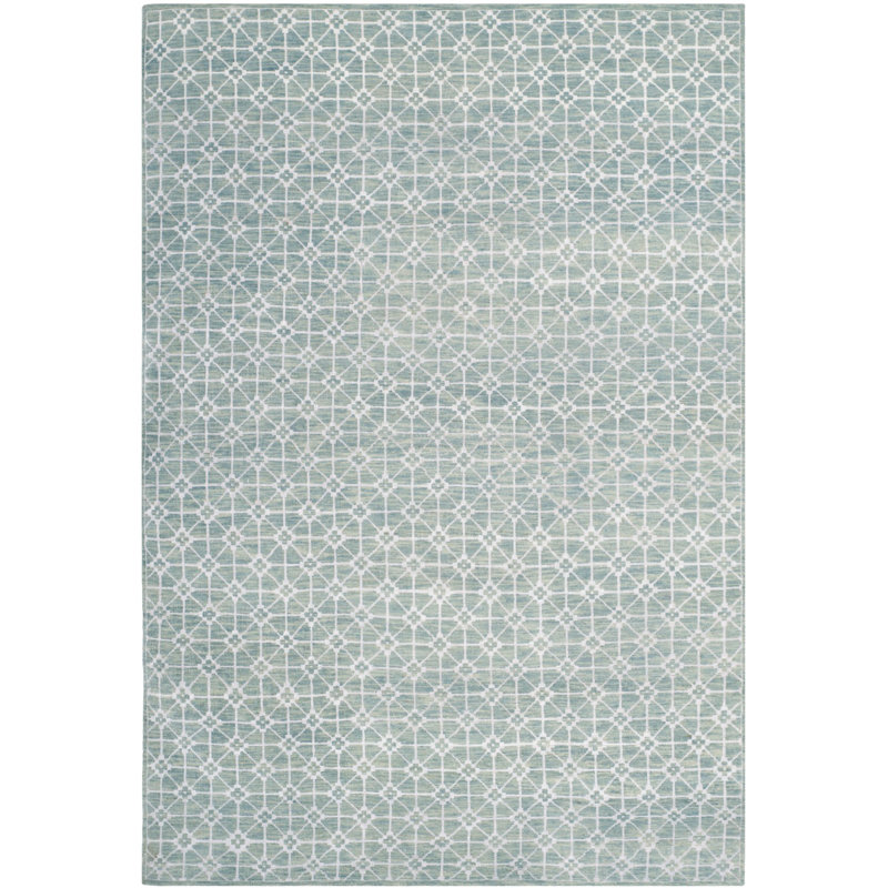 Keiondre Hand-Knotted Wool Blue Rug
