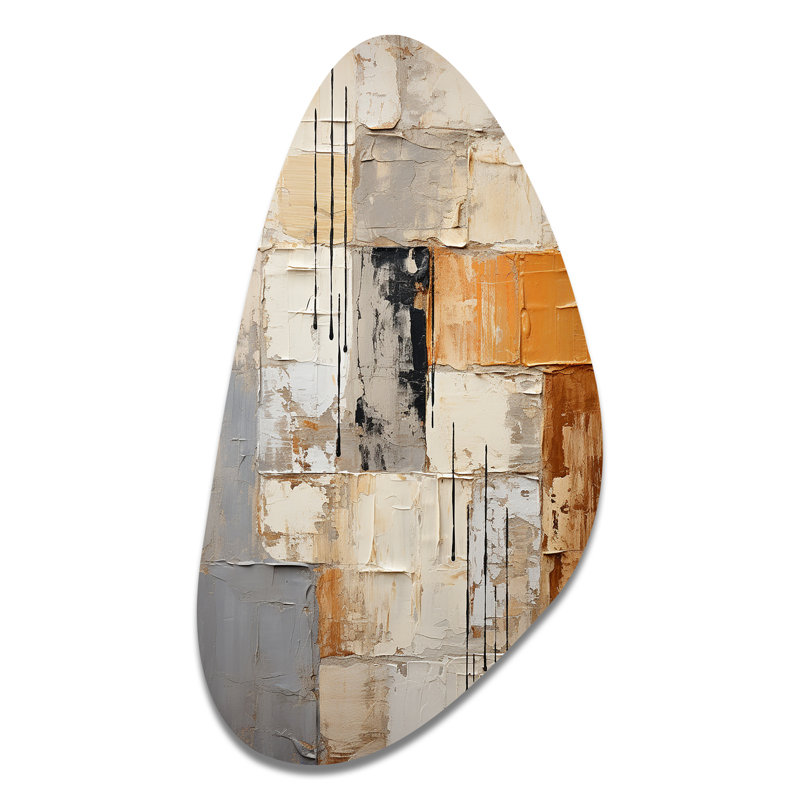 Abstraction I - Collages abstraits d'automne, art mural asymétrique en métal, H 31 po x l 17 po x P 1 po