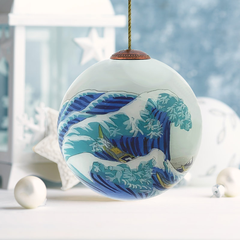 Farbstudie Quadrate 4'' Handmade Glass Ball Ornament