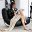 Elegant Ergonomic Rocking Chair with Metal Base-106679450