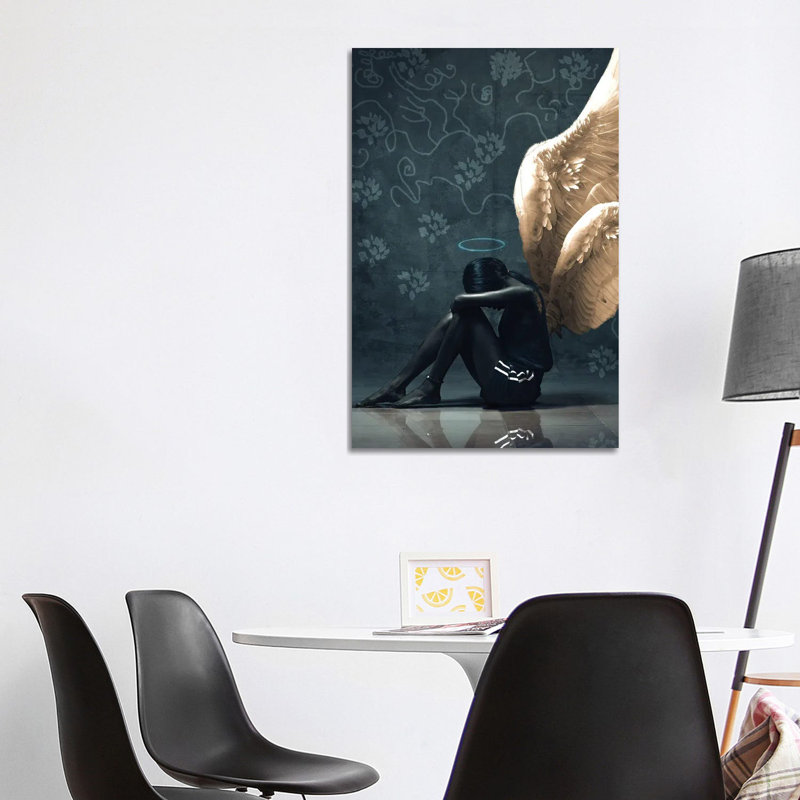 Sitting Angel by Harry Odunze - Gallery-Wrapped Canvas Giclée on Canvas, Canvas, 101.6 cm H x 66.04 cm W x 1.91 cm D