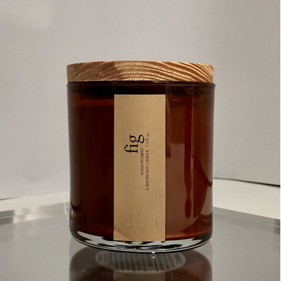 Fig Scented Jar Candle with Glass Holder