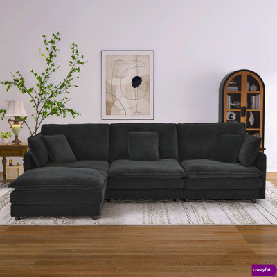 Lashanda 110.2"W Modular Sectional With An Ottoman Sofa Cloud Couch