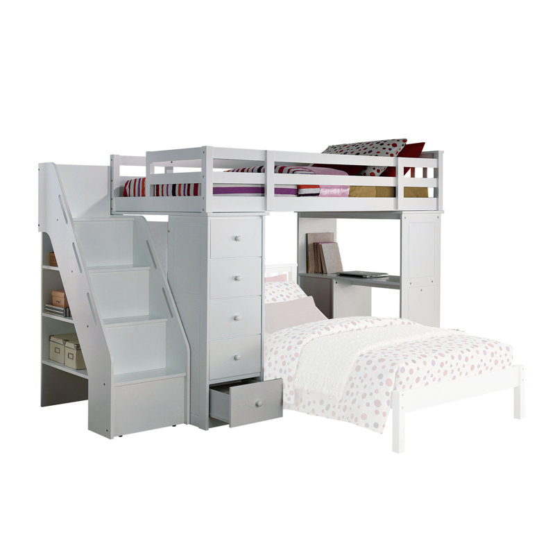 Estefania Twin 8 Drawer Loft Bed with Bookcase by Isabelle & Maxâ¢
