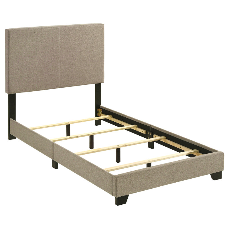 Lit simple tapissier Efram Taupe, Lit simple, Taupe