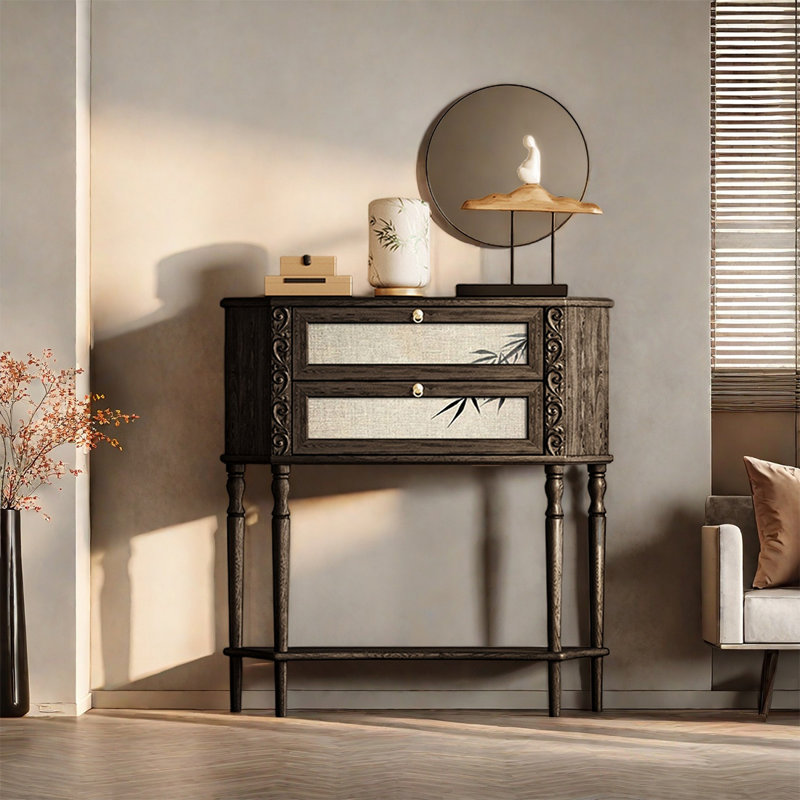 Armoire en bois de noyer avec tiroirs doubles