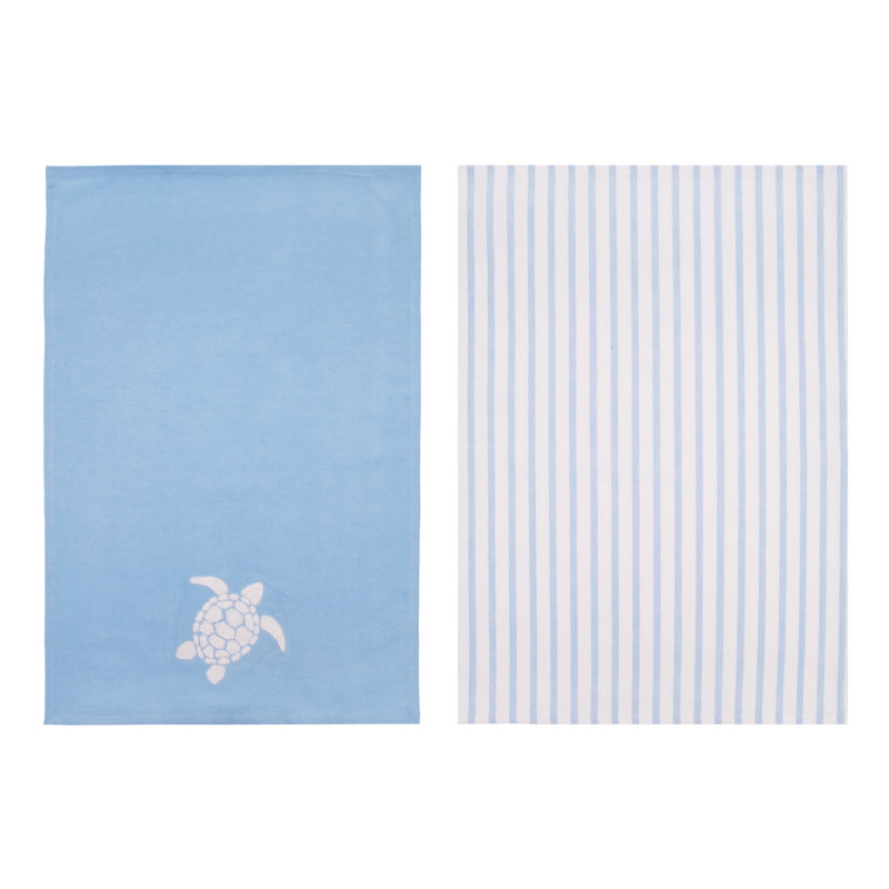 Ensemble de serviettes à rayures bleues 2
