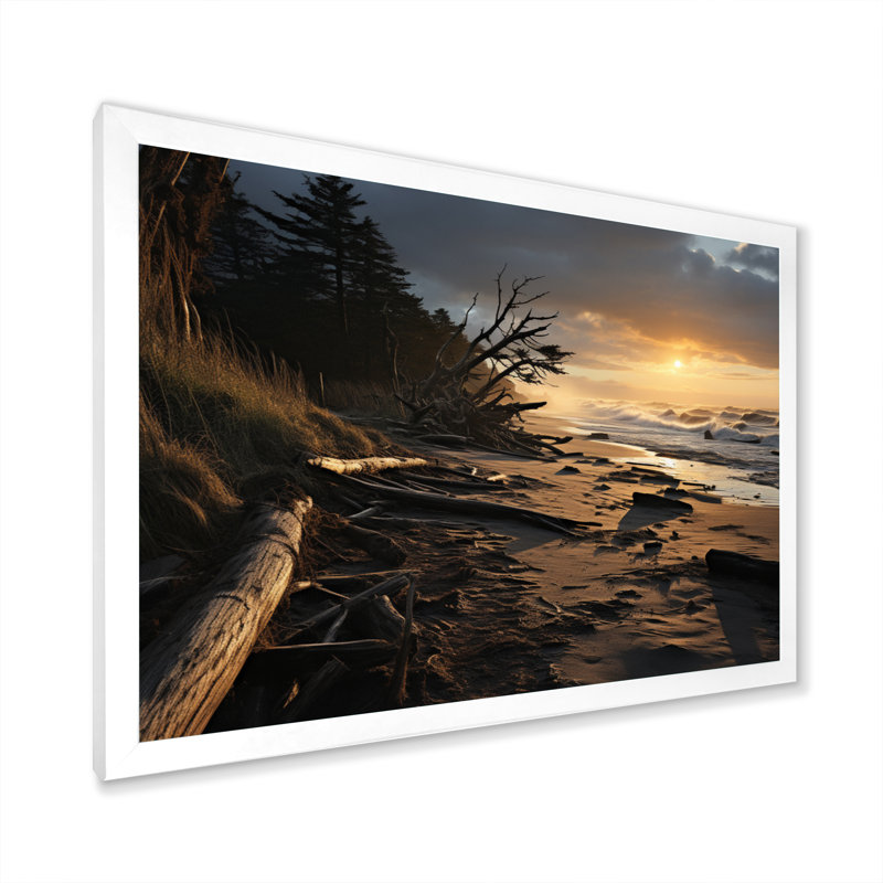 Amanoa Beachside Harmony sur toile, H 16 po x l 32 po x P 1 po, Cadre photo blanc