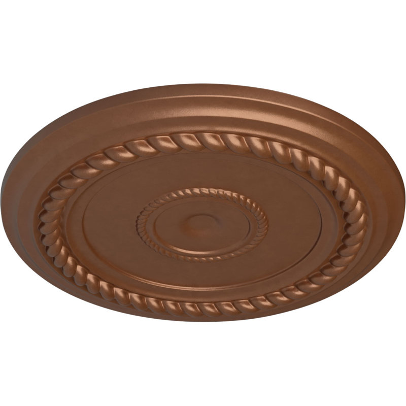 Médaillon de plafond H 19,625 po x l 19,625 po Alexandria, Cuivre poli