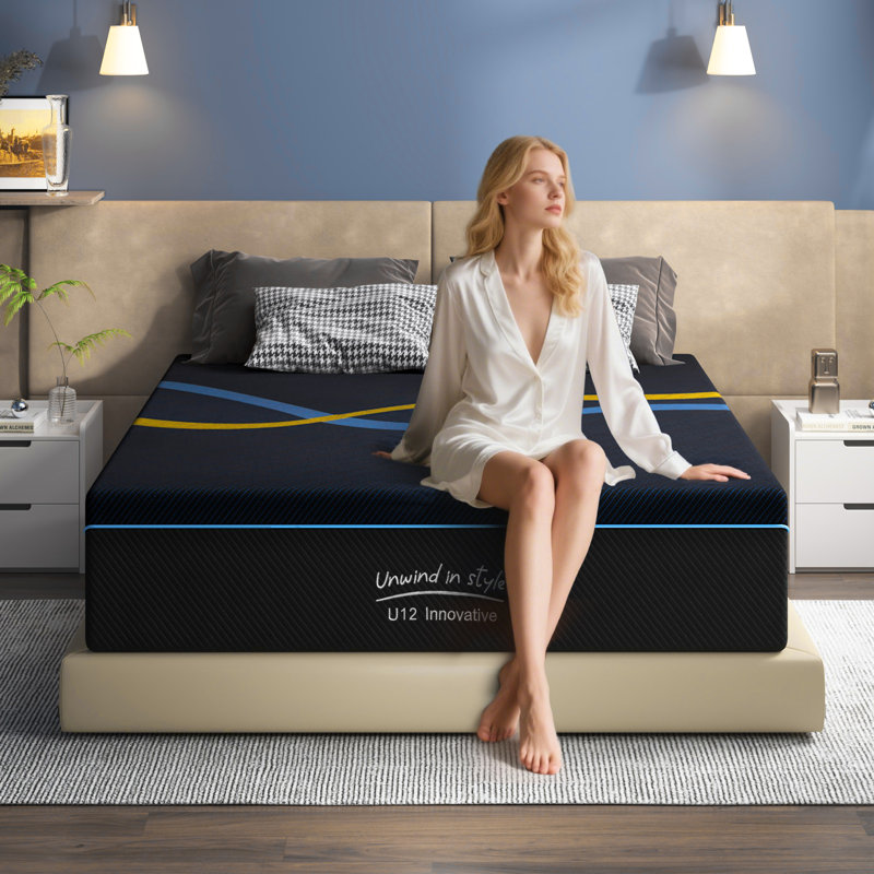 Matelas hybride moyen en mousse viscoélastique 10 "/ 12" / 14 "dans une boîte, 10", Grand lit