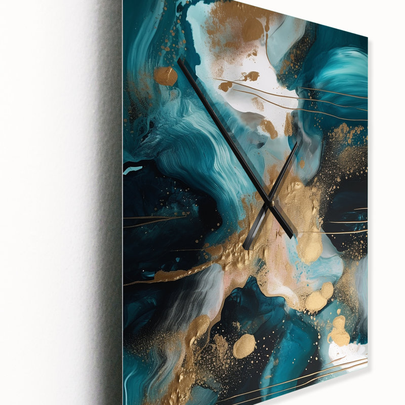 Insine - Horloges murales abstraites en marbre, H 32 po x l 16 po x P 1 po