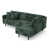 Gris anthracite, velours vert