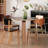 Black Brown Round Solid Wood Dining table-1292036293