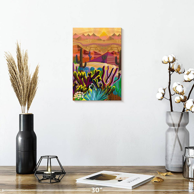 Alvord Vibrant Cactus Desert, 12" H x 8" W