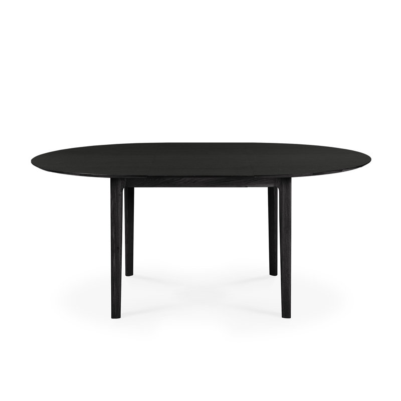 Bok Round Solid Oak Dining Table, Black