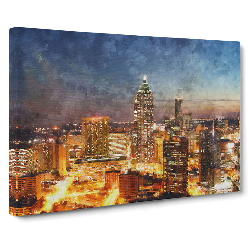 Atlanta Georgia Skyline - Wrapped Canvas Print, 50cm H x 76cm W x 3cm D