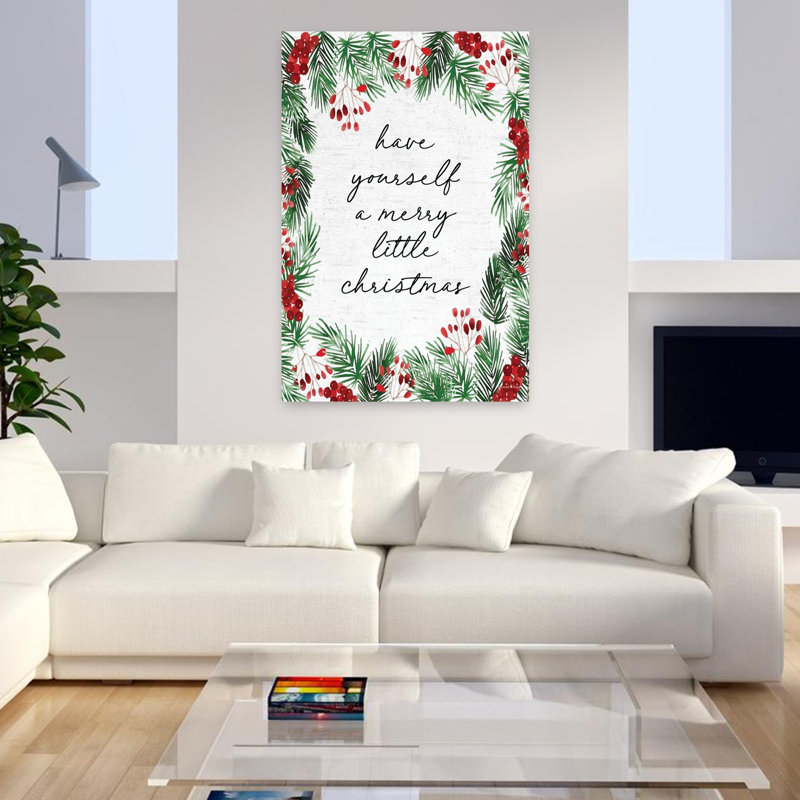 Art contemporain pin «Merry Little Christmas», H 48 po x l 32 po