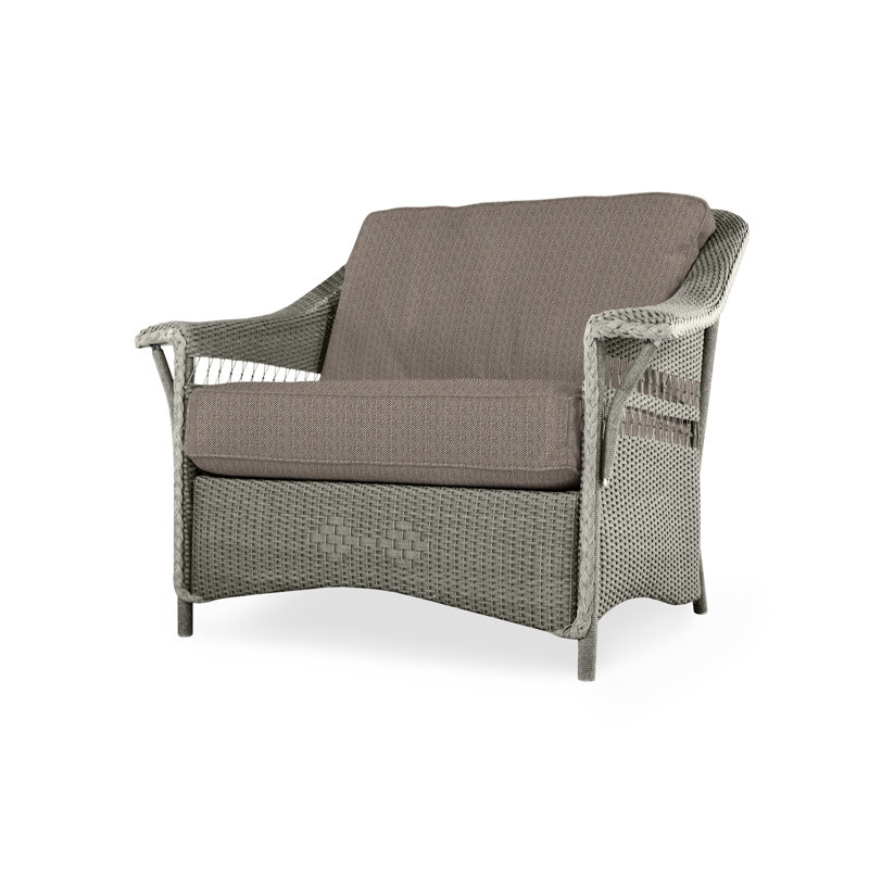 Nantucket Outdoor Lounge Chair, Reflections Grass, Pewter