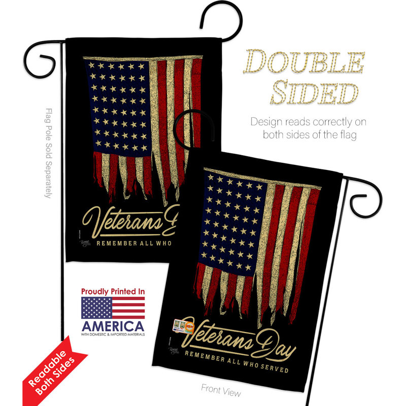 Double Sided 18.5 in. H x 13 in. W Polyester Independence Day Garden flag