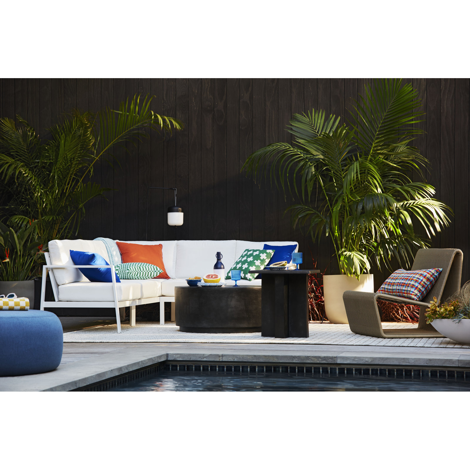 Pure Series Lane Bowl Planter, 8" H x 32" W x 32" D, White, Set of 2