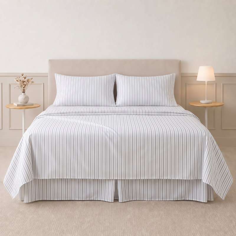 Ensemble de draps 4 pièces en microfibre ultra douce Modern Threads avec poches profondes, couleurs unies et imprimés