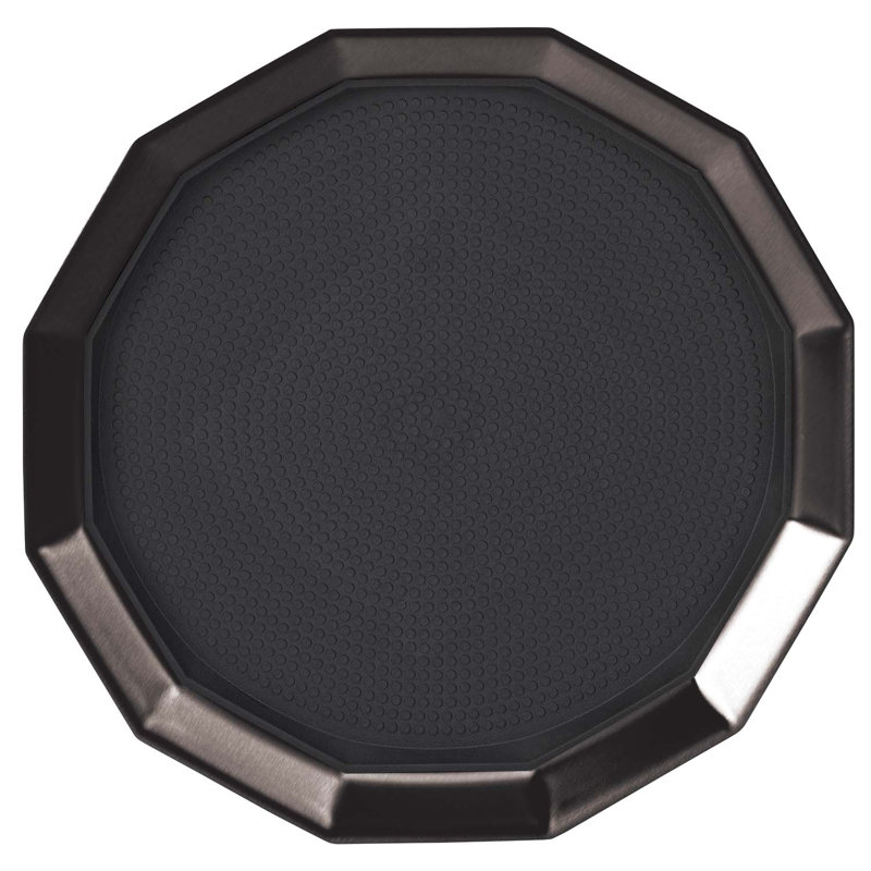 Plateau en acier inoxydable à douze côtés, Noir, H 1,75 po x l 11 po x P 11 po