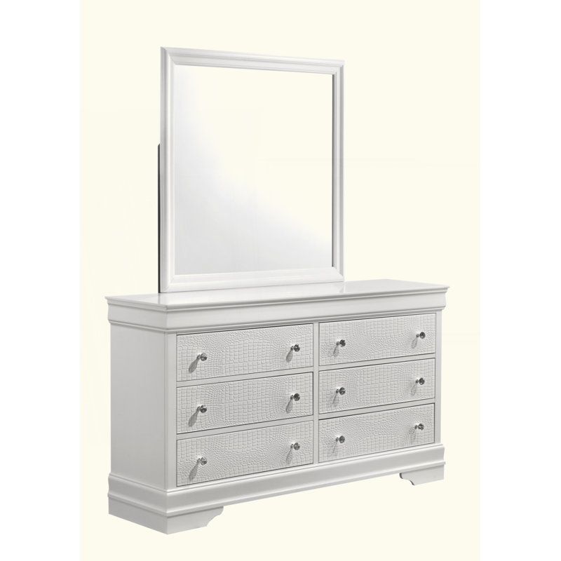 Miroir de style moderne en bois, Blanc