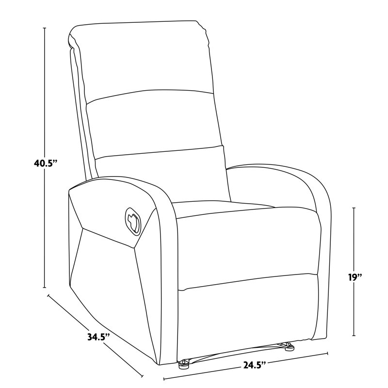 Vadys Faux Leather Recliner, Camel Faux Leather