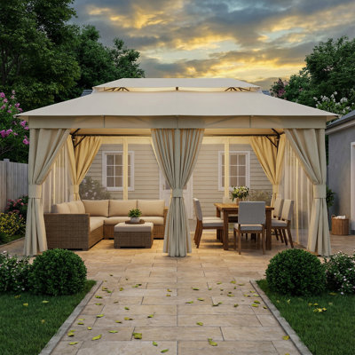 Yardgrace 10'X20' Soft-top Double-Roofed Steel Patio Gazebo