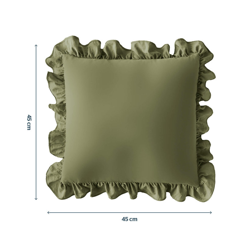 Silentnight Supersoft Ruffle Cushion, Green