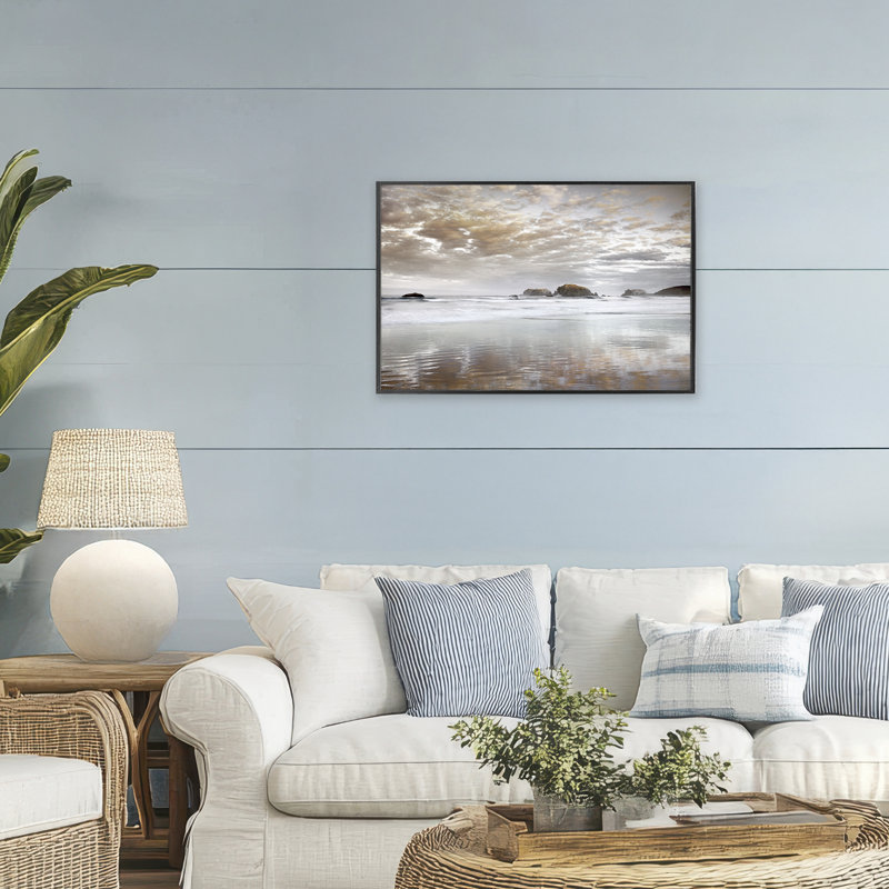 Giclée encadrée par Sunrise Reflections, conception de Dennis Frates, H 20 po x l 30 po, Giclée encadrée noir minuit