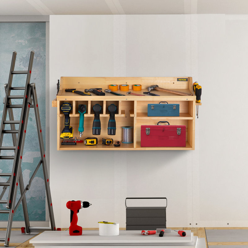 Rangement pour outils électriques, support de perceuse à fixation murale / banc, 5 suspensions