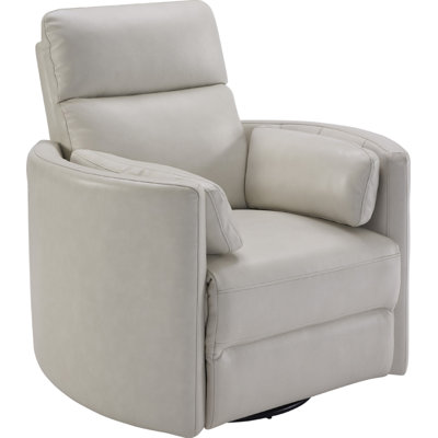 Bre 40" Wide Leather Cordless Power Swivel Glider Recliner