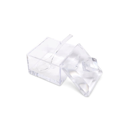 3 Bowl Acrylic Serving Dish on Tray with Covers and Spoons