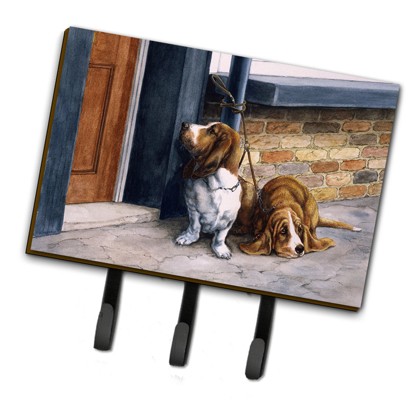 Organisateur de clés murales hound avec crochets clés bassets basset