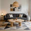 Table basse moderne de 40 pouces en forme de nuage, équipée de 4 pieds de table ronds pour assurer la stabilité structurelle, convient à la décoration de salon, d'appartements et de petits espaces avec un motif de nœuds d'arbre