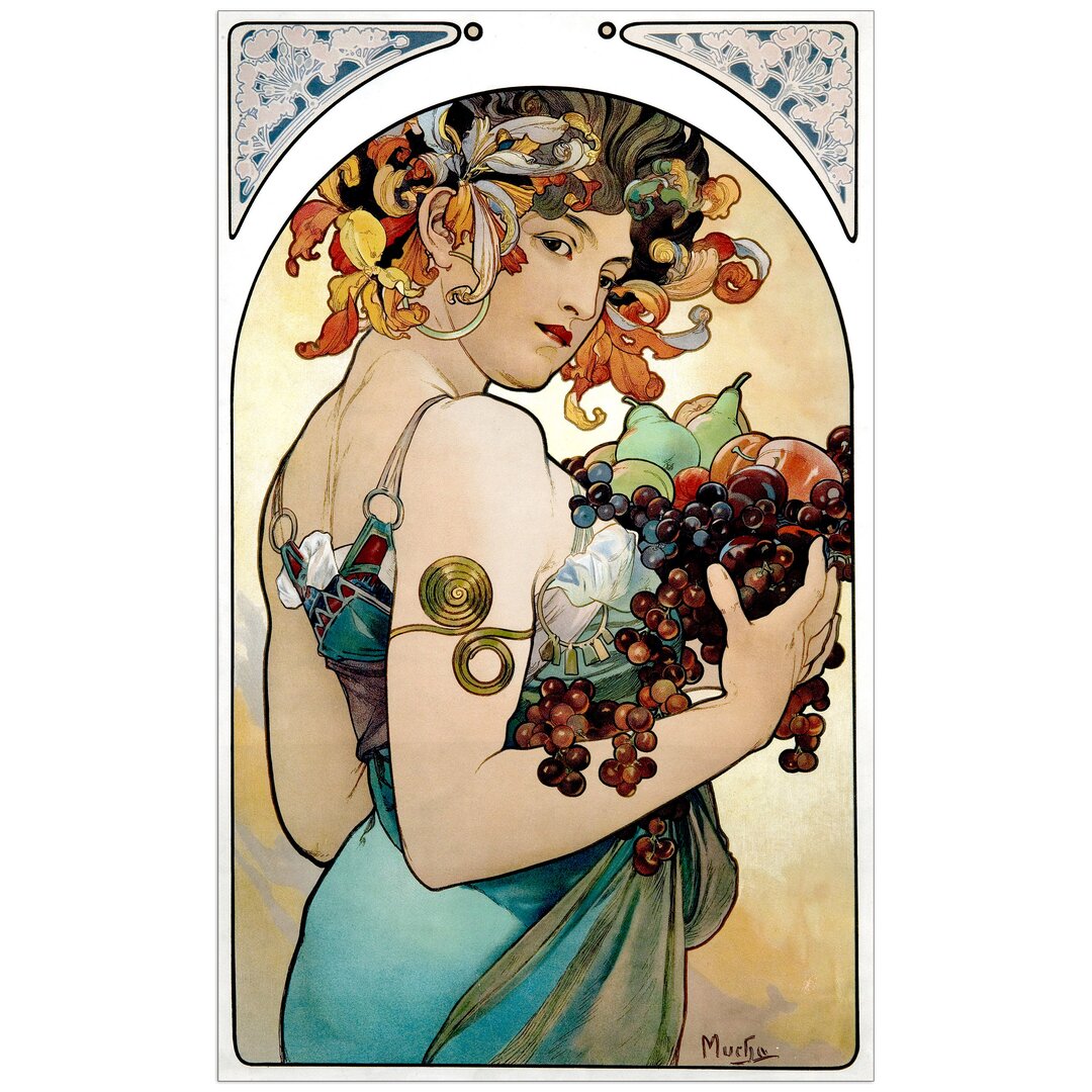 Poster ''Frucht'' von Alfons Mucha, Kunstdruck