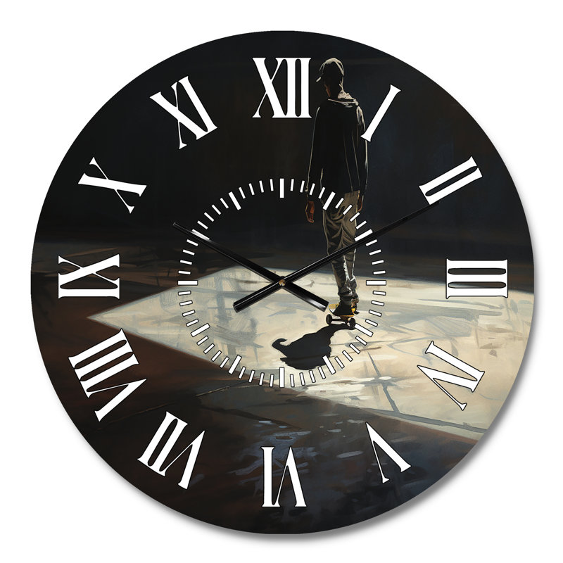 Horloge murale Skateboard Street Shadows - Sports, Médium