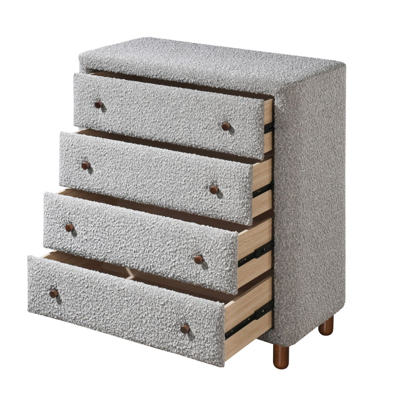 Commode Cleo Grey Boucle, commode pour salle à manger, salon, chambre à coucher, couloir de cuisine (commode)