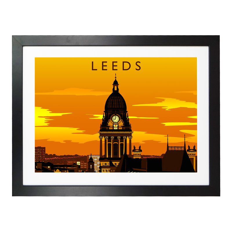 Leeds 2 - Print, 40cm H x 50cm W x 3cm D, Black Framed