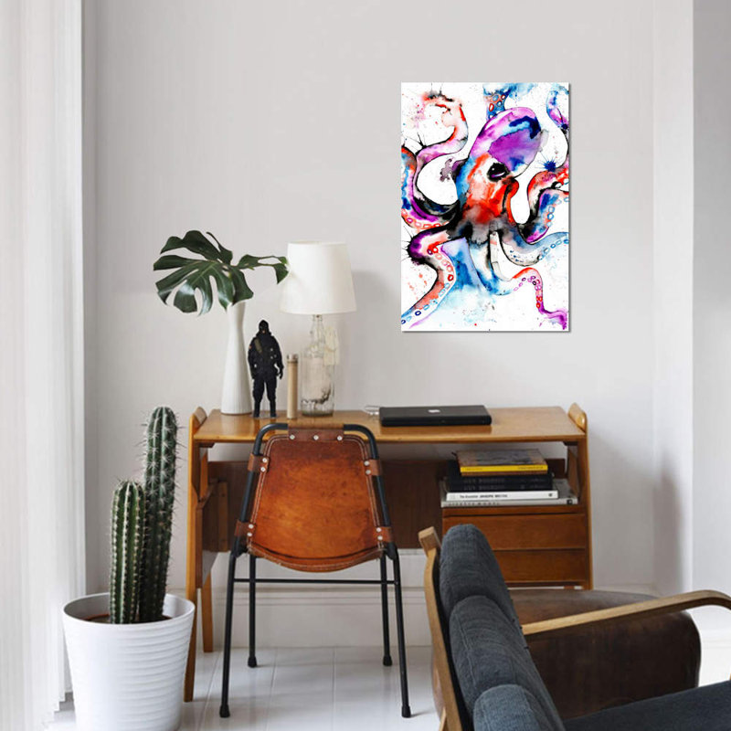 « octopus » par lisa whitehouse, impression sur toile, H 12 po x l 8 po x P 0,75 po, Pas de tapis, Toile tendue