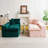 Pink&Green Turtle Velvet Double Chaise Lounge Multifunctional Lazy Sofa-843493908