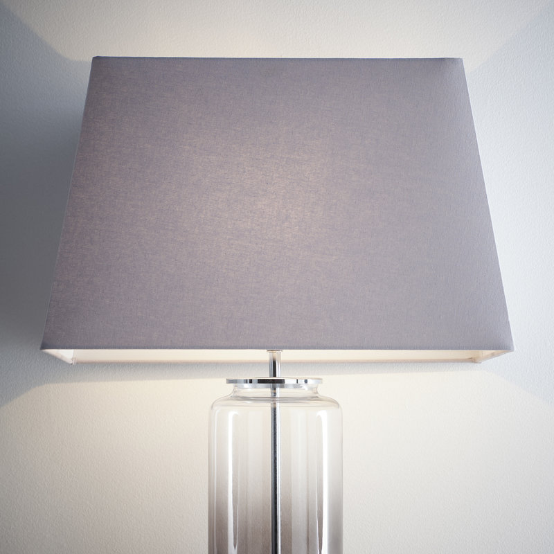 33 cm Cotton Rectangle Lamp Shade, Grey, 30.5cm H x 53cm W x 35cm D