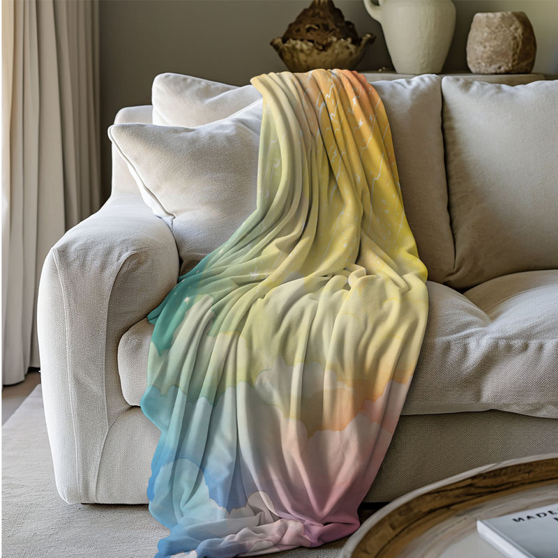 Color Splash Sky - 1 pièce Sherpa Premium, Grand lit