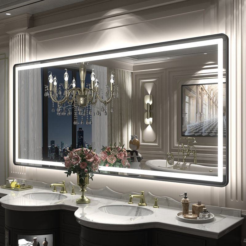 Aevar UL Certified Front & Back LED Anti-Fog Tempered Glass Bathroom/Vanity Mirror with 3-Year Warranty, 72" x 32"