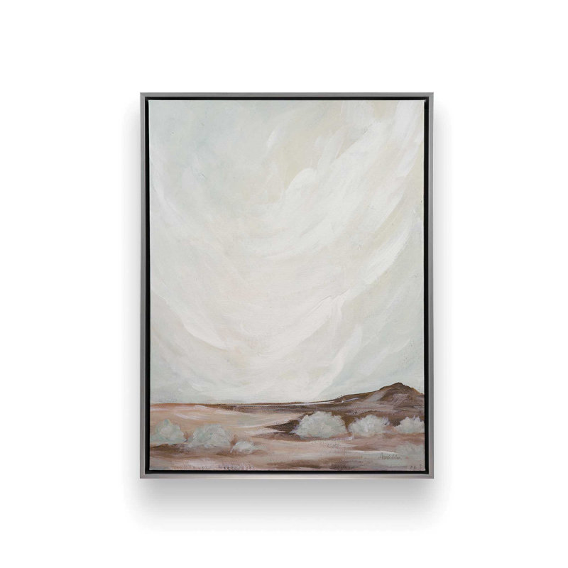 «Just Breathe» par Amanda Hilburn, reproduction d'art, L 24 po x H 32 po, Toile avec cadre, Argent